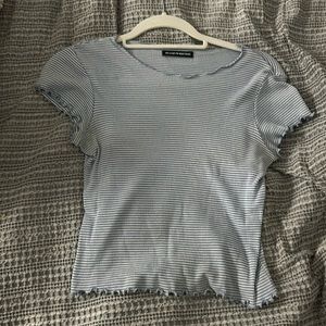 blue and white striped tee